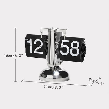 KENJIEY Flip Clock,Retro Flip Clock Mechanical Digital Desk Clocks Auto Internal Gear Operated Flipping Down Clocks Numbers Battery Powered for Home Office Décor White