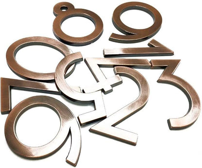 10 Pack Mailbox Numbers 0-9, 2.76 Inch High, Door Address Numbers Stickers for Apartment, House, Room, Office, Cars, Trucks, Bronze Plating Process Number Sign