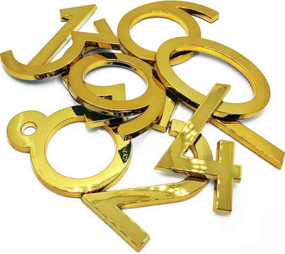10 Pack Mailbox Numbers 0-9, 2 Inch High, Door Address Numbers Stickers for Apartment, House, Room, Office, Cars, Trucks, Gold Plating Process Number Sign
