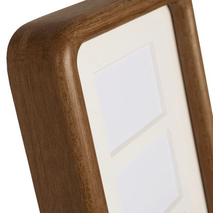 Solid Wood Collage Picture Frame Multi Openings Photo Frame 4x12 / 4x16 Matted to 1.5x2.5 for Wall and Tabletop Display (8 Opening Walnut)