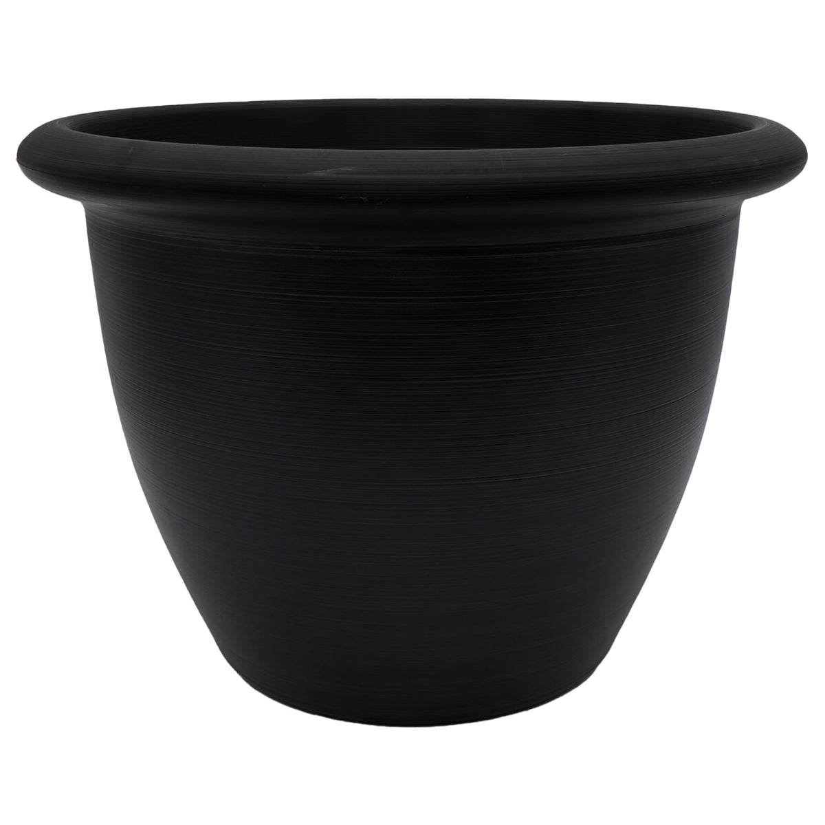 The HC Companies Sevilla Flower Planters - Durable Outdoor & Indoor Planter - Round Lightweight Self Watering Plant Pots for Herbs & More (14" Black, Pack of 1)