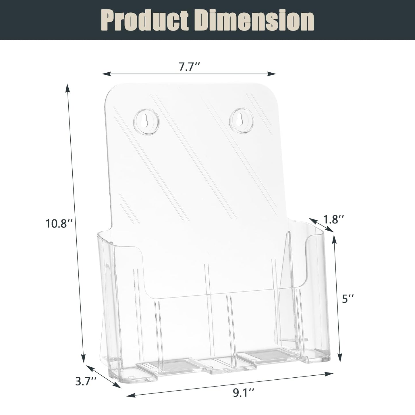 xydstay Acrylic Brochure Holder 8.5x11 Inches Slant Back Design, Clear Display Stand, Plastic Table Stand Sign Holder,Pamphlet Holder Flyer Holder, Acrylic Display Stand, Acrylic Table Signs Plastic Paper Holder for Office, Home, Store, 4 Pack