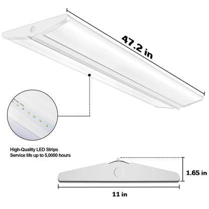 AntLux 72W 4FT LED Wraparound Office Light, Ultra Slim LED Garage Shop Lights Flush Mount, 8000 Lumens, 4000K, No Glare, 4 Foot Wrap Puff Ceiling Lighting Fixture, Fluorescent Tube Replacement, 4 Pack
