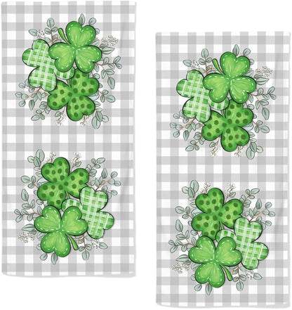 St Patricks Day Hand Towels, 2 Packs Spring Floral Bathroom Hand Towels 28.7 x
