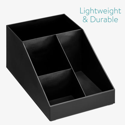 Navaris Coffee Station Organizer - 4 Compartment Coffee Bar for Office & Kitchen Countertop Organization