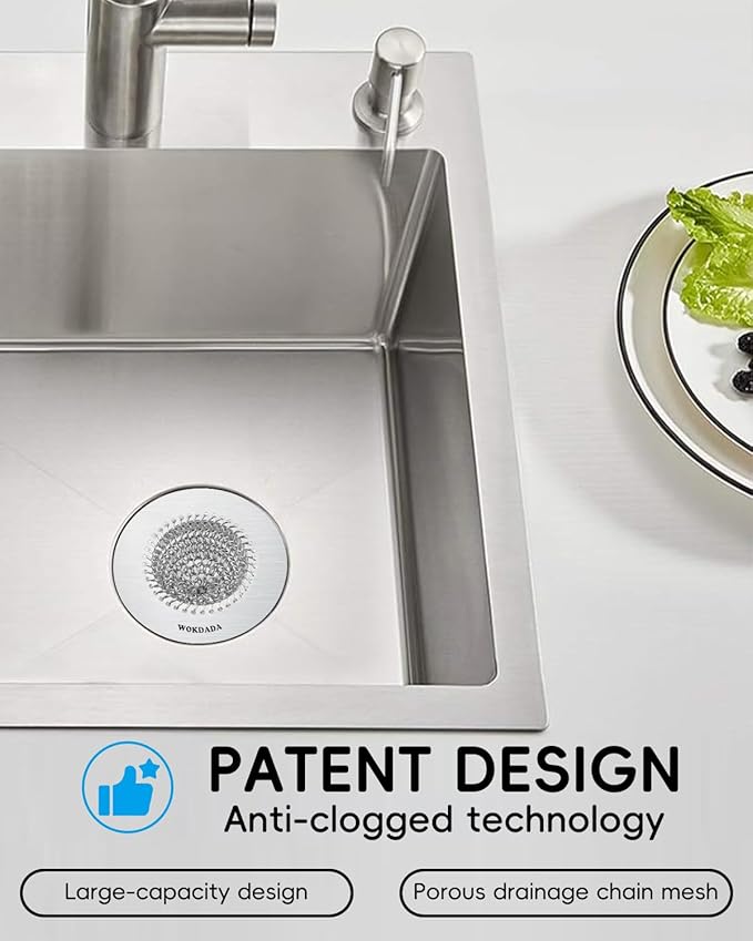 4 PCS Kitchen Sink Drain Strainer, Flippable Mesh Sink Strainer, 304 Stainless