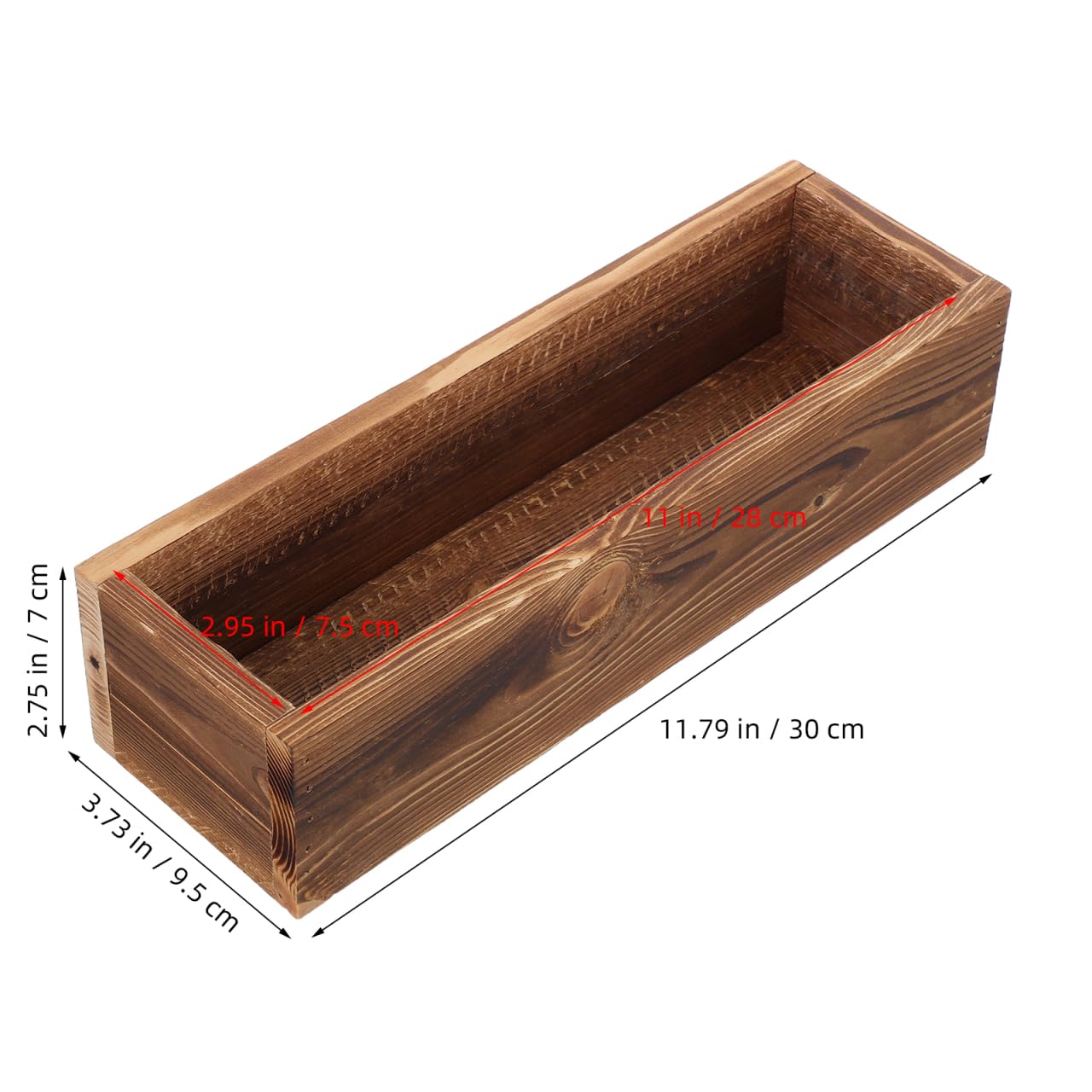 Hemobllo Rustic Wooden Flower Box Rectangular Cedar Planter for Outdoor Indoor Succulent Pot Decorative Planter