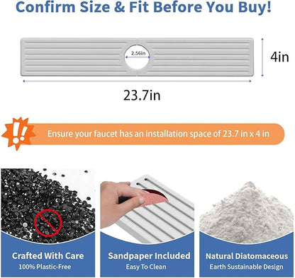 Stone Faucet Mat for Kitchen Sink, Water Absorbing Sink Water Splash Guard
