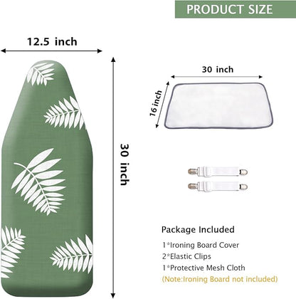 SheeChung 12.5"x32" Small Ironing Board Cover and Pad, Fits Mini Table Top