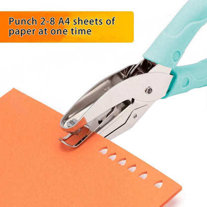 2 Pack Craft Hole Punch Set, Handheld Single Hole Punch with 5mm Star & 5.5mm Heart, Soft Grip Paper Punch for Scrapbooking, Card Making, DIY Crafts, Kids Adults Office Supplies, Pink Green