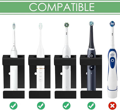 Wall Mounted Electric Toothbrush Holder, 4 Slots Stand
