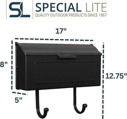 Special Lite Horizon Horizontal Wall Mount Mailbox - Oil Rubbed Bronze Aluminum Mailbox for Wall Mount - SHH-1006-ORB