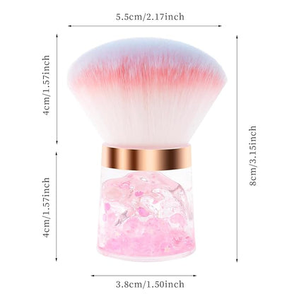 ANGNYA Nail Dust Brush, Round Nail Art Dust Powder Remover Brush