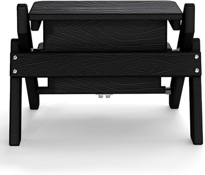 Dog Stairs and Steps, HDPE Plastic Wood Grain, 2-in-1 Foldable Pet Ramp for Small and Medium Dogs and Cats, for Bed Couch and Car, No Assembly Required, Supports Up to 150lbs, Black