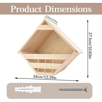 oyhqes Mourning Dove Nesting Box Cedar Wooden Birdhouses Shelter Triangular Opening Pigeon Roosting Platform for Outdoors Garden Yard Decor