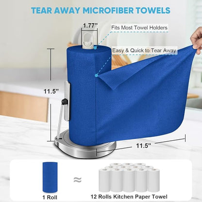 AIDEA Microfiber Cleaning Cloth Roll, Reusable Paper Towels Tear Away Cloth