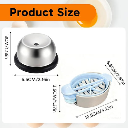 2 PCS Egg Piercer, Hard Boiled Egg Slicer, Easy Hard‑Boiled Egg Peeling and Cooking, Anti‑Cracking Egg Shell Prevention Gadget for Home Kitchen Bakery Commercial Use
