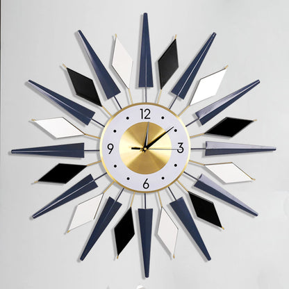 JUGV 28 Inch Modern Metal Unique Design Large Silent Wall Clocks Battery Operated Non Ticking, Wall Clock for Living Room Kitchen Office Decor