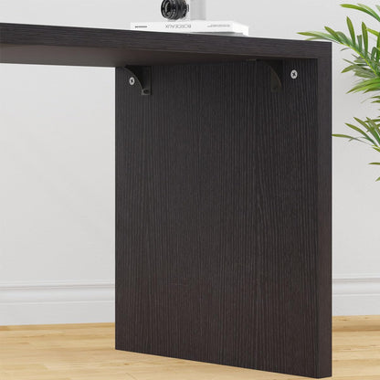 HSH Black L Shaped Computer Desk, Corner Desk with Storage Cabinet Shelves, Reversible Industrial Wood Executive Workstation, L-Shaped Home Office Table for Work Study Writing Gaming, 55 Inch