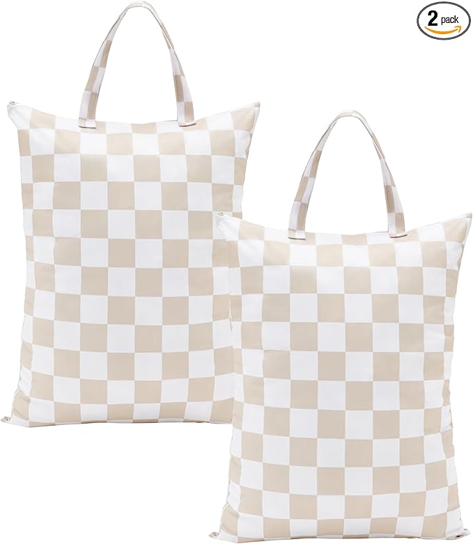 Checkered 2 Pcs Large Travel Laundry Bags