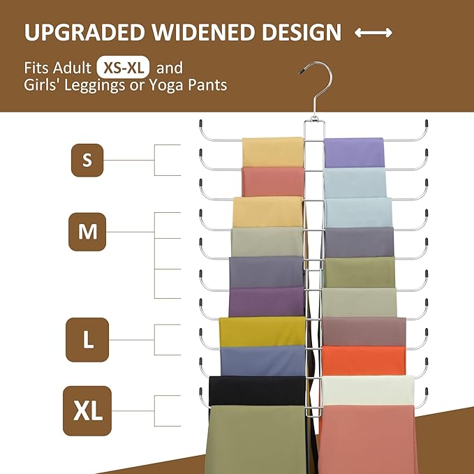 ZEDODIER Legging Organizer for Closet Hanging, Rotatable Yoga Pants Hanger for
