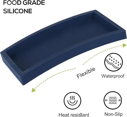 Small Silicone Bathroom Vanity Tray Rectangle Soap and Sponge Holder Kitchen