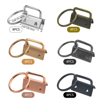 XINMEIWEN 72PCS Key Fob Hardware Set Including 24 Key Fob Hardware with Key Ring 24 Colorful Leather Keychain Tassel and 24 Swivel Snap Hooks for Keychain Making Supplies (6 Colors)