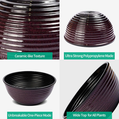 RICH ATLAS 2 Pack 10 Inch Plant Pots,Durable Decorative Flower Pots Planters with Drainage Hole for Indoor and Outdoor Plants,Flowers,Succulents, Purple