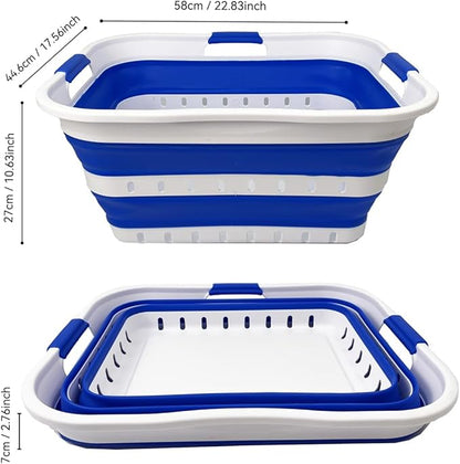 SAMMART 42L Collapsible Plastic Laundry Basket