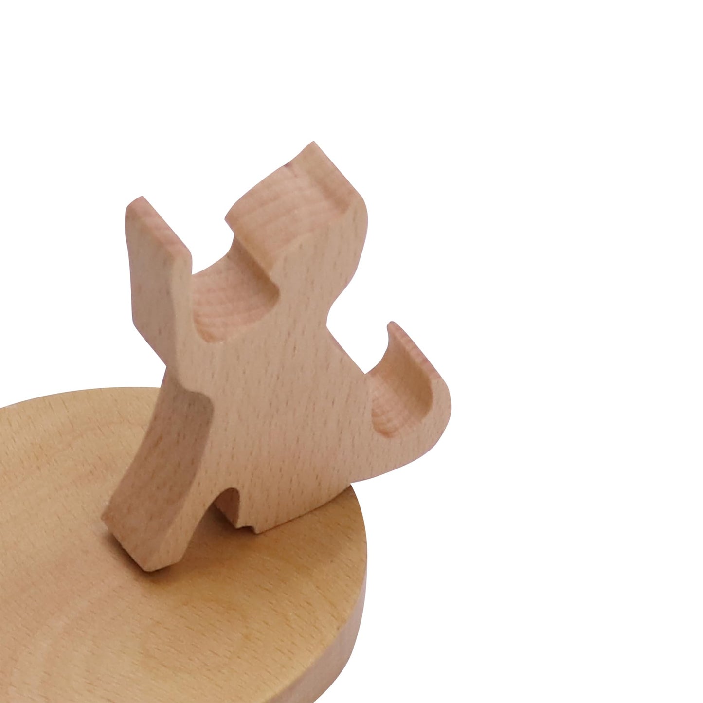 Amamcy Cute Cat Cellphone Stand Holder Wooden Smartphone Desk Holder for All Mobile Phones Animal Phone Stand Desk Ornament