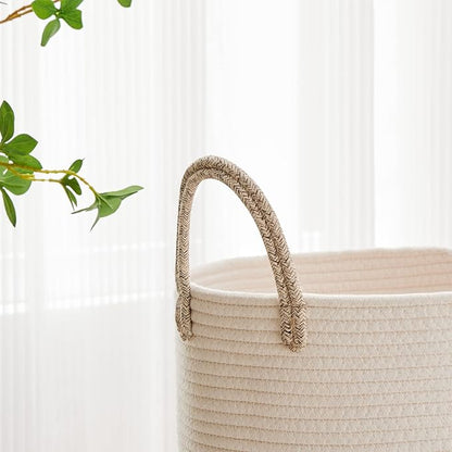 VIPOSCO Large Laundry Hamper, Tall Woven Rope Storage Basket