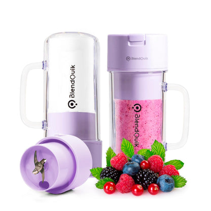 Personal Portable Blender For Shakes & Smoothies, Leakproof & Stylish Portable Mason Jar Shaker, Rechargeable Mini Blender with 10-Blade Blending System 14oz, Pink