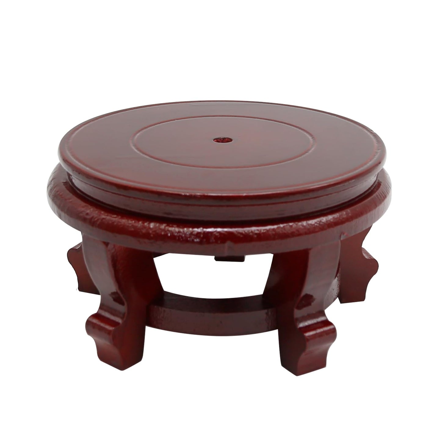 MDEOOSKY Wooden Display Stand Round Wood Display Base Rosewood Oriental Vase Stand Round Vase Riser Teapot Buddha Statues Base Home Decoration 6.3" W x 3.9" H