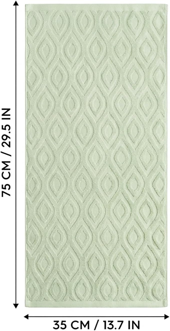 Artoid Mode 1 Pc Light Green 3D Diamond Grid Jacquard Hand Towels