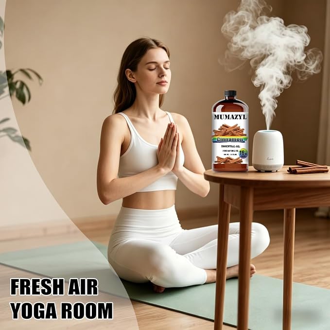Cinnamon Essential Oil, Cinnamon Oil 16 Fl Oz 480ML for Diffuser Humidifier Yoga Cleaning DIY Candle Soap Making MUMAZYL Essential Oils