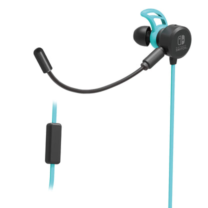 Nintendo Switch Gaming Earbuds Pro with Mixer by Hori - Licensed by Nintendo, Blue