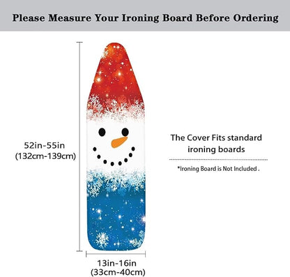 ZDCUSTOM Red Blue Snowman Ironing Board Cover 52"x13" Christmas Resist