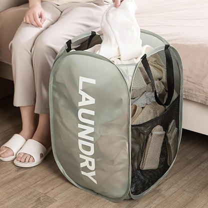 Larpur Pop Up Laundry Baskets, 2 Pack Mesh Laundry Hampers