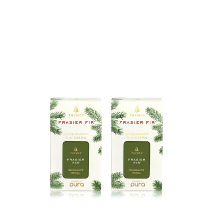 Thymes Pura Refills – 2 Pack of Oil Diffuser Scents – Long-Lasting Pura Diffuser Refills – Premium Home Fragrance – Notes Siberian Fir Needles, Cedarwood & Sandalwood (Frasier Fir, Pack of 2)