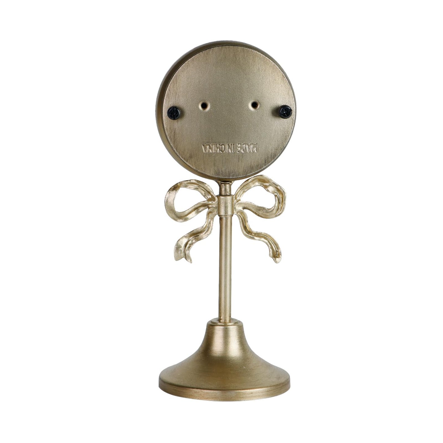 NIKKY HOME Small Gold Bow Table Clock, Silent Elegant Mantel Decor