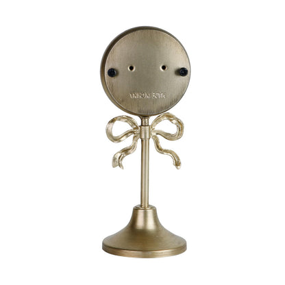 NIKKY HOME Small Gold Bow Table Clock, Silent Elegant Mantel Decor
