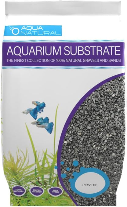 Aqua Natural Pewter Black 10lb Gravel Substrate for aquascaping, Aquariums, vivariums and terrariums 4-6mm