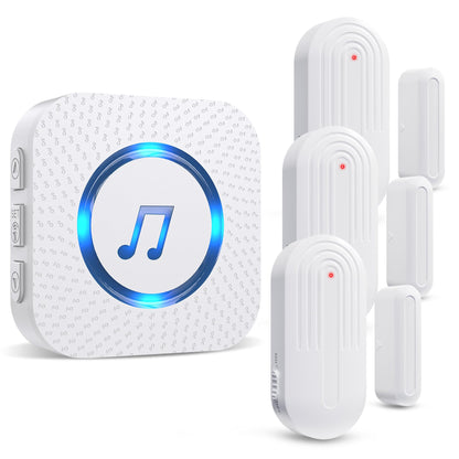 SanJie Door Chime, Door Open Contact Sensor Alarm with 500 FT Range,26 Chimes 5 Adjustable Volume for Business/Store/Home/Office When Entering 3 Sensors + 1 Receiver