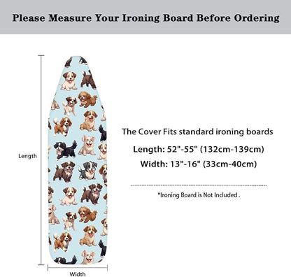 Sprowallow Cute Dogs Ironing Board Cover and Pad 15x54 Inch Thick Padding