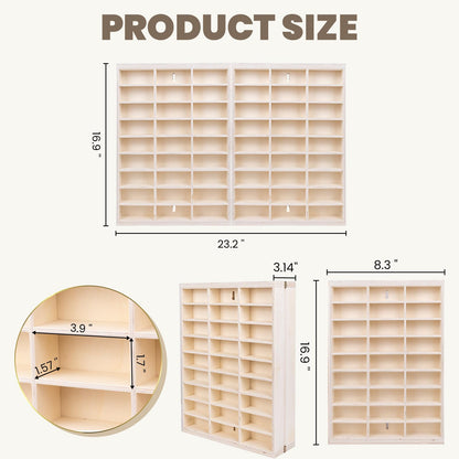 1:64 Model Car Wooden Display Case,54 Space,Storage Display Shelf,for 1/64 Scale Toy Cars,Wall Mount ,Model car Display Organizer,Collapsible Toy Car Storage(Only case)