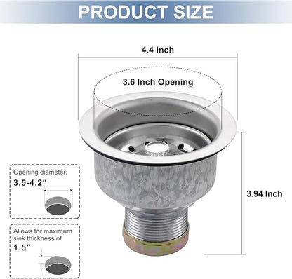 ZM Kitchen Sink Stainless Steel Deep Locking Basket Strainer