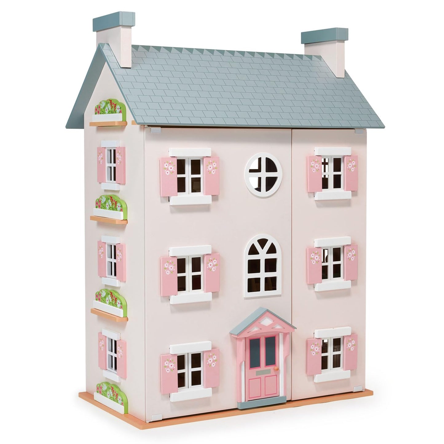 Mentari Toys - Heather Hall - Large 4-Storey Wooden Dollhouse - DIY Doll House with Easy Assembly, Holiday Birthday Gift for Kids Girls Age 3+, Inspires Imaginative Role Play