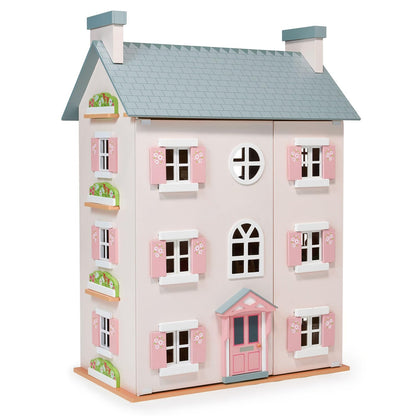 Mentari Toys - Heather Hall - Large 4-Storey Wooden Dollhouse - DIY Doll House with Easy Assembly, Holiday Birthday Gift for Kids Girls Age 3+, Inspires Imaginative Role Play