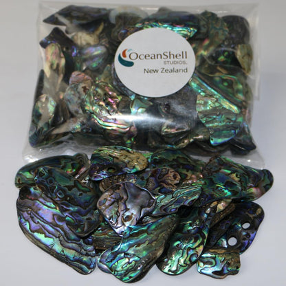 Abalone (Pāua) Shell Pieces-7.05oz Pack-for Crafts, Jewelry Making, Resin Art, Inlay, Home Decorations, Fishtank Supplies, DIY Projects - Satin, Small Size .60"- .98" (15-25 mm) 7.05oz (200grams)