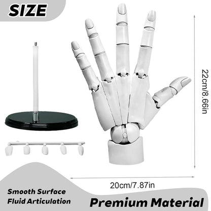 Flexible Hand Model Adjustable Artists Manikin Hand Figure Poseable Art Mannequin for Drawing Mannequin Lively Manikin Figure Hand Model for Desk Decoration Sketching Painting (Left Hand-White)